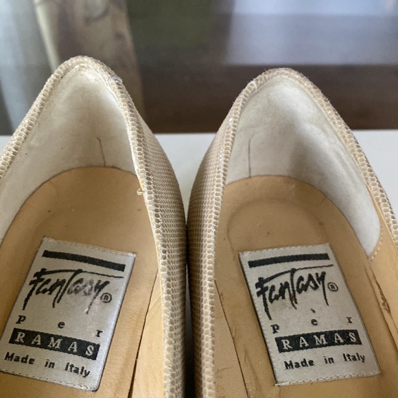 EUC Vintage Fantasy Per Ramas Snakeskin Embossed Leather Heels - Picture 7 of 11
